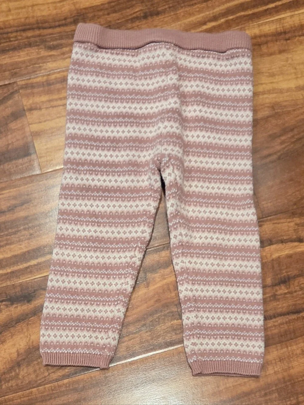 Janie and Jack EUC 18-24 Months Pink Fair Isle Sweater & Pants Set, Bodysuit